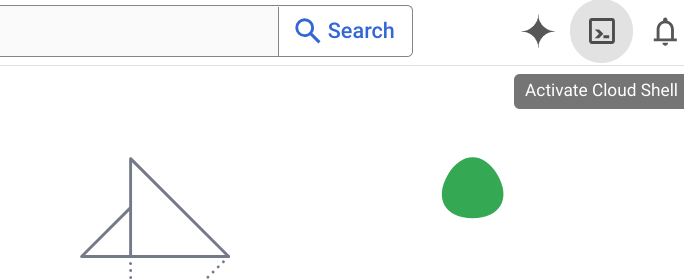 Activate Cloud Shell icon in the top right of the Google Cloud Console